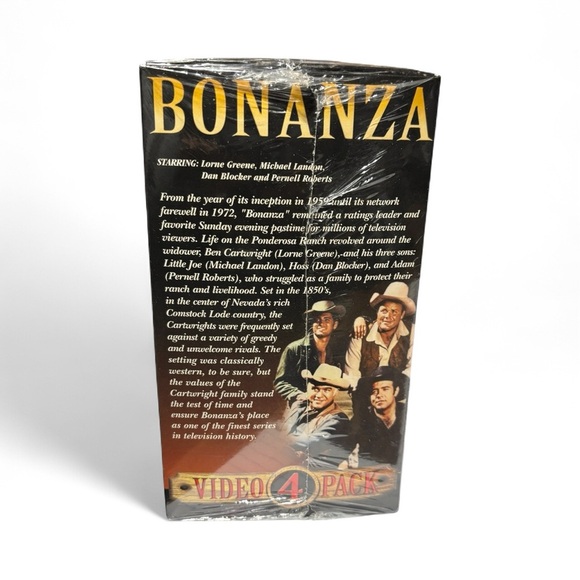 BONANZA Video 4 Pack VHS Sealed Western The Ape Death At Dawn The Blood Line - Picture 3 of 5